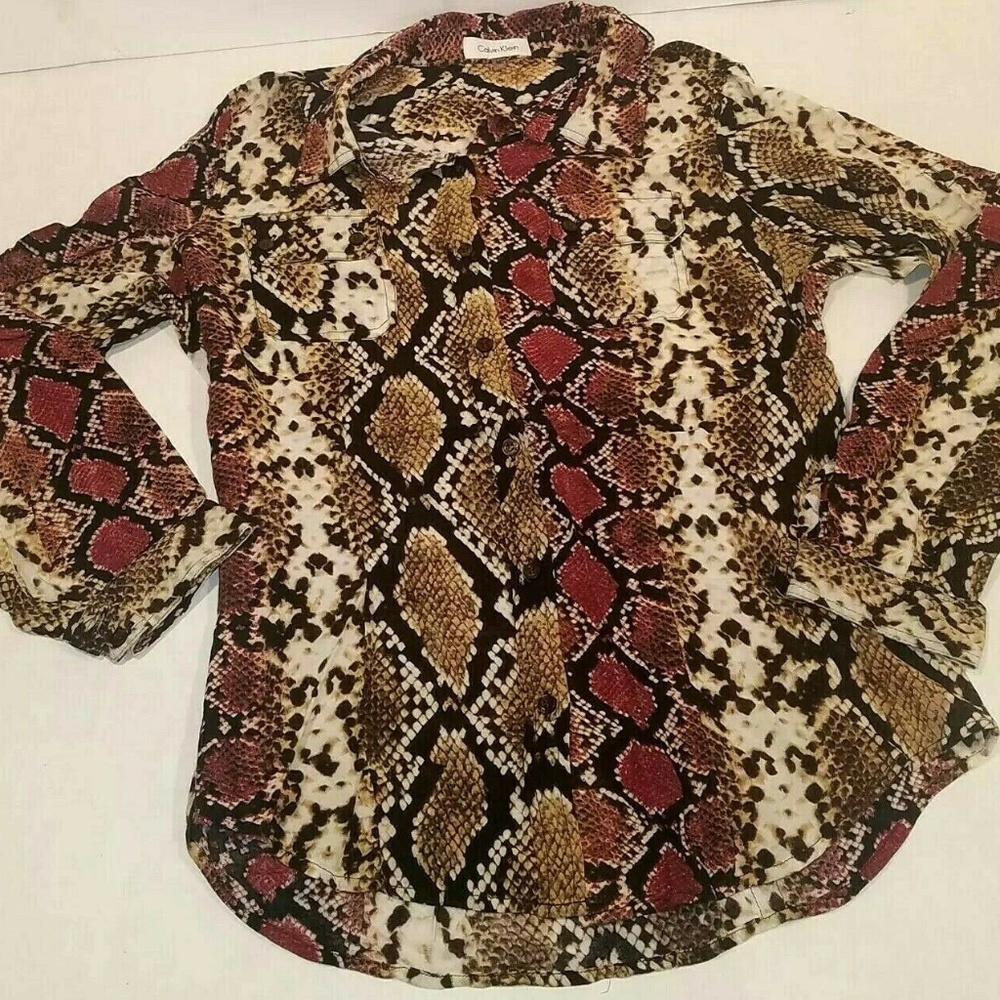 Calvin Klein Button Up Long Sleeve Top
